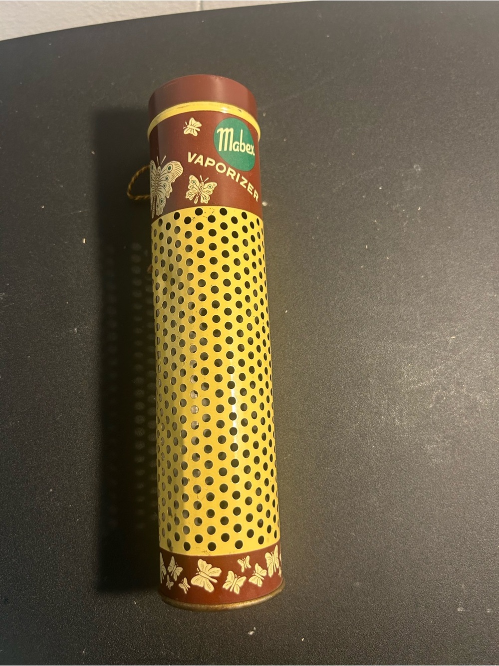Mabex metal moth ball tin